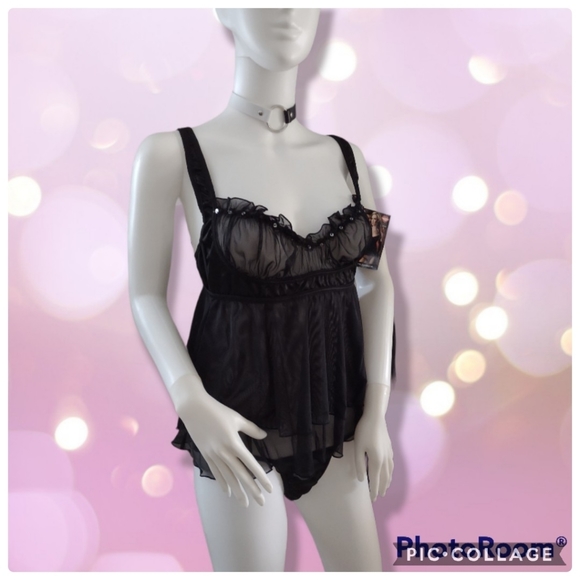 MEDIUM scoop neck babydoll and thong - Picture 5 of 8